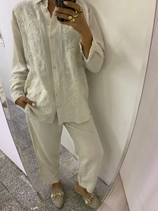 ILA LINEN EMBROIDERED SET