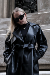 FAYE PLEATHER TRENCH