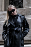FAYE PLEATHER TRENCH