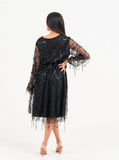 GRACE SEQUIN FRINGE MIDI