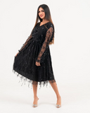 GRACE SEQUIN FRINGE MIDI