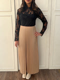 HUDAA PLEATED MIDI SKIRT