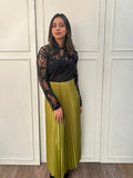 HUDAA PLEATED MIDI SKIRT