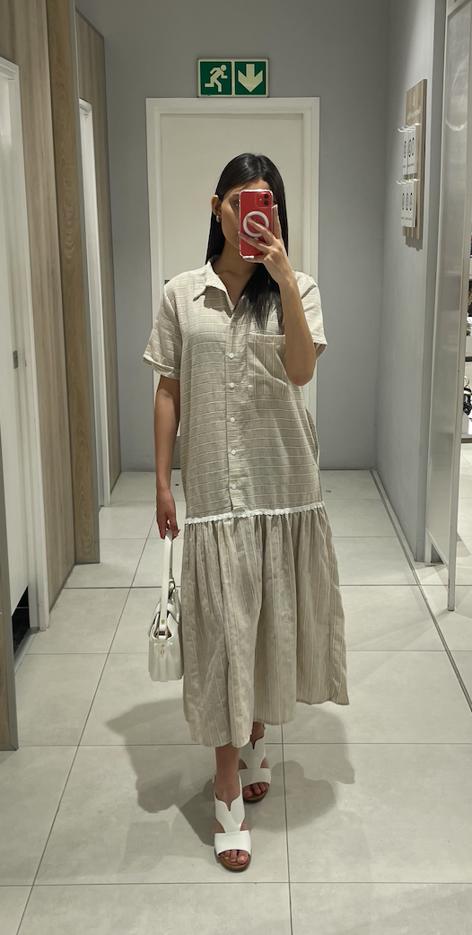 VERA STRIPE LINEN DRESS