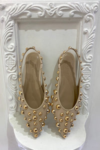 EVE STUDDED SLING BACK FLATS