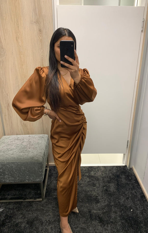 KAHVE ROUCHED MIDI